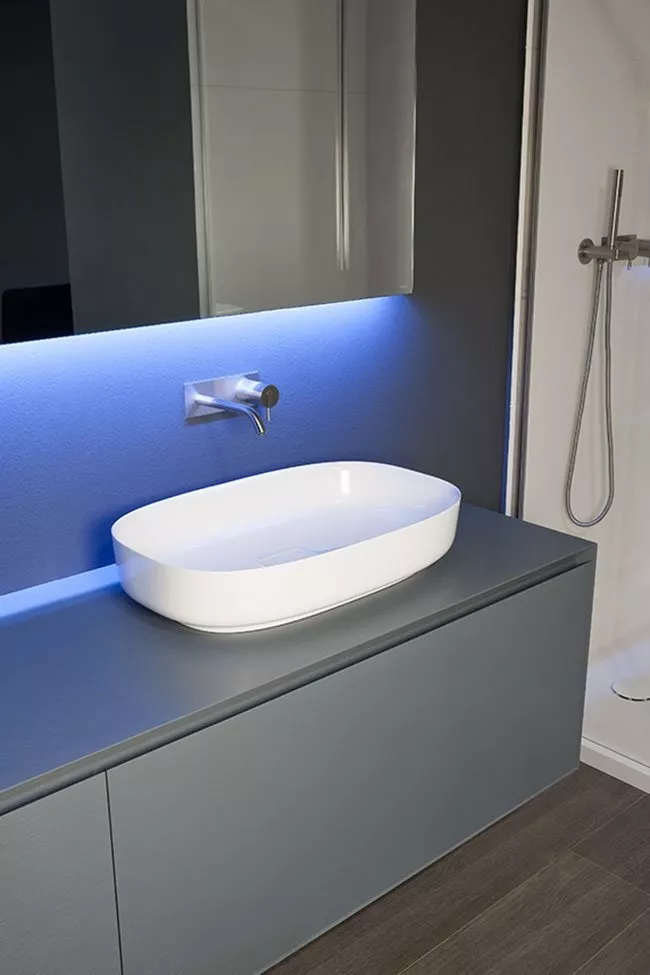 antoniolupi BOLOMOOD ovales Aufsatzbecken aus Flumood®, 63x40cm, weiß matt-BOLOMOOD63-2