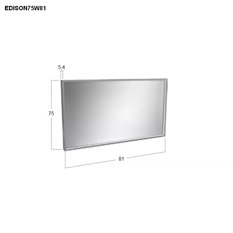 antoniolupi EDISON rechteckiger LED-Spiegel, H:75cm, B:81cm, Lichtfarbe:4000K, neutralweiß-EDISON75W81