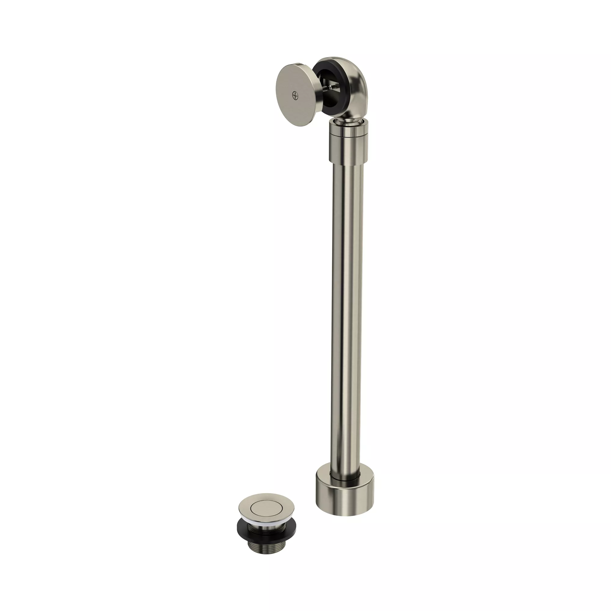 victoria + albert Kit 17 spezielle Ab-und Überlaufgarnitur für Wannen ohne vorgebohrtes Überlaufloch, nickel gebürstet-K-17-BN