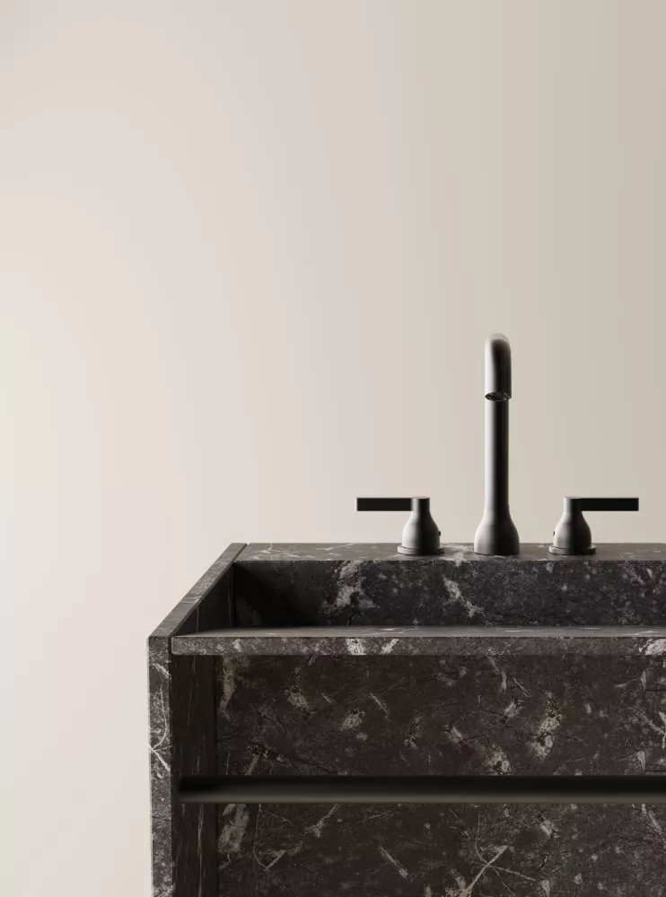 Agape FACE À FACE freistehender Waschtisch aus Naturstein mit Handtuchhalter und 3 Hahnlöchern, Breite: 60cm, Tiefe: 50cm, Höhe: 90cm, bianco carrara - ACER5060FP06-3MC Agape FACE À FACE freistehender Waschtisch aus Naturstein mit Handtuchhalter und 3 Hahnlöchern, Breite: 60cm, Tiefe: 50cm, Höhe: 90cm, bianco carrara - ACER5060FP06-3MC