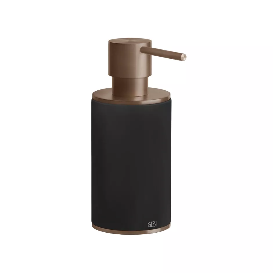 Gessi 316 Seifenspender mit schwarz mattem Behälter als Standversion, kupfer gebürstet PVD - 54738708