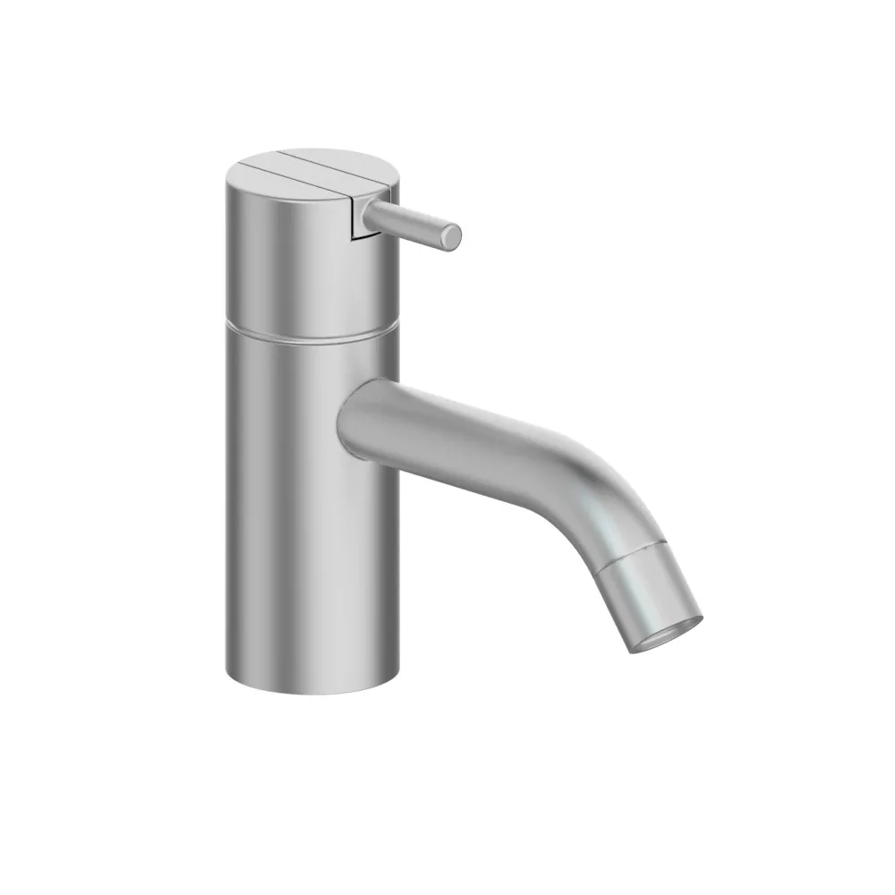 vola HV1 Waschtisch-Einhebelmischer ohne Ablaufgarnitur, Höhe:120mm, Ausladung:114mm, Hebel:25mm, edelstahl-HV1-40