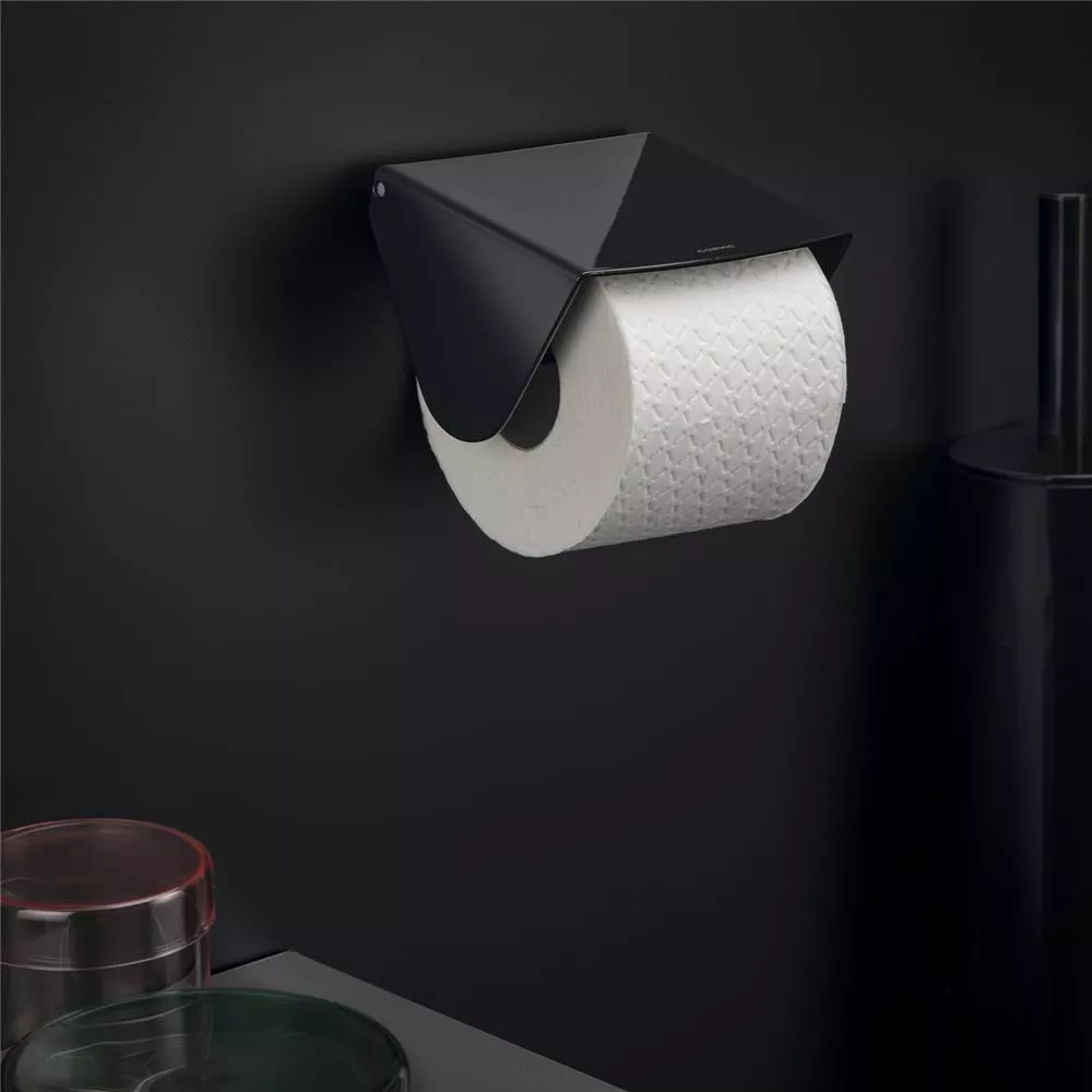 cosmic Black & White Toilettenpapierhalter, schwarz glänzend-WJC238A0059006