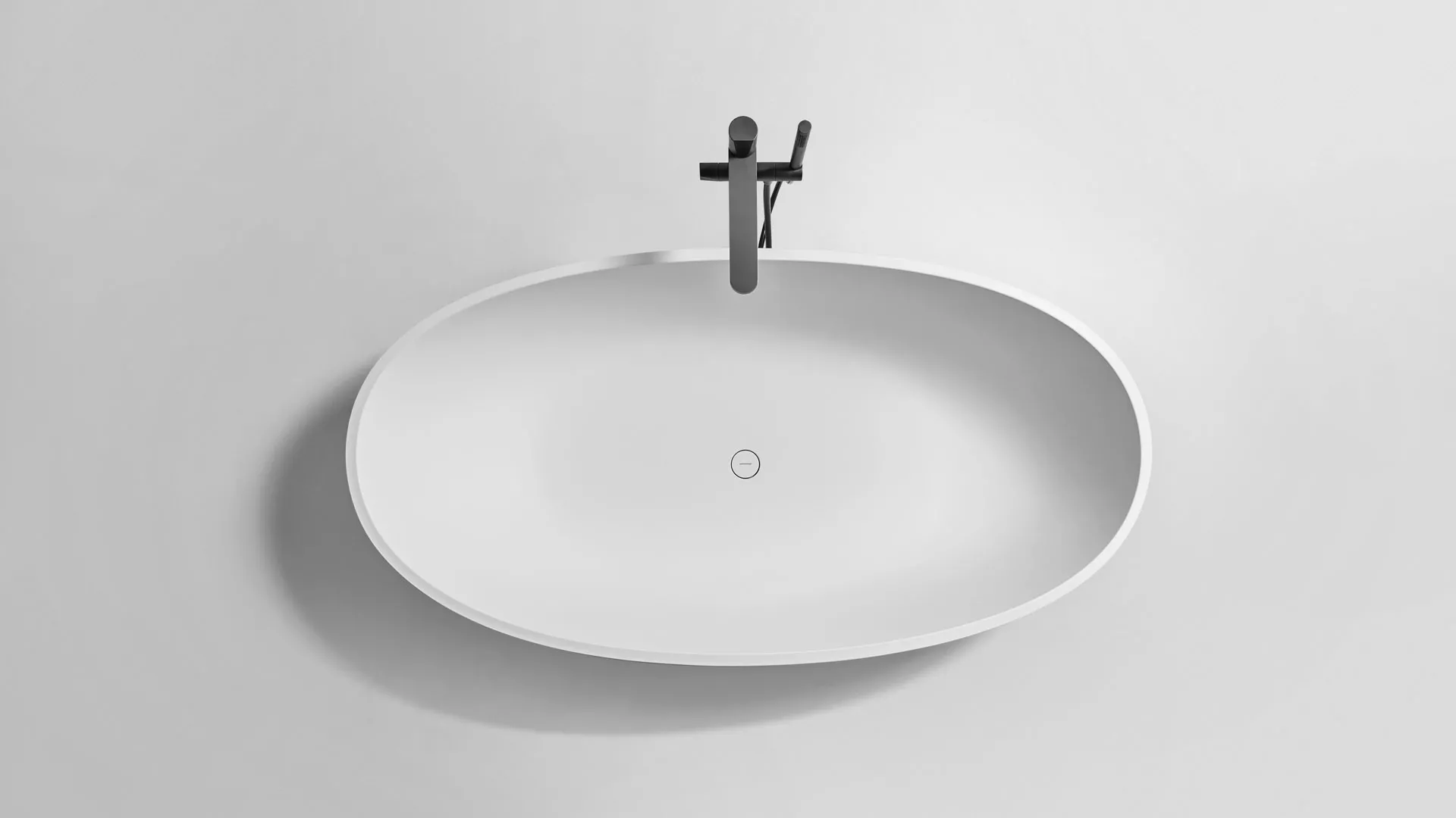 antoniolupi REFLEXMOOD freistehende Badewanne, 167x86x53cm, weiß matt, Ablaufgarnitur weiß matt-REFLEXMOOD