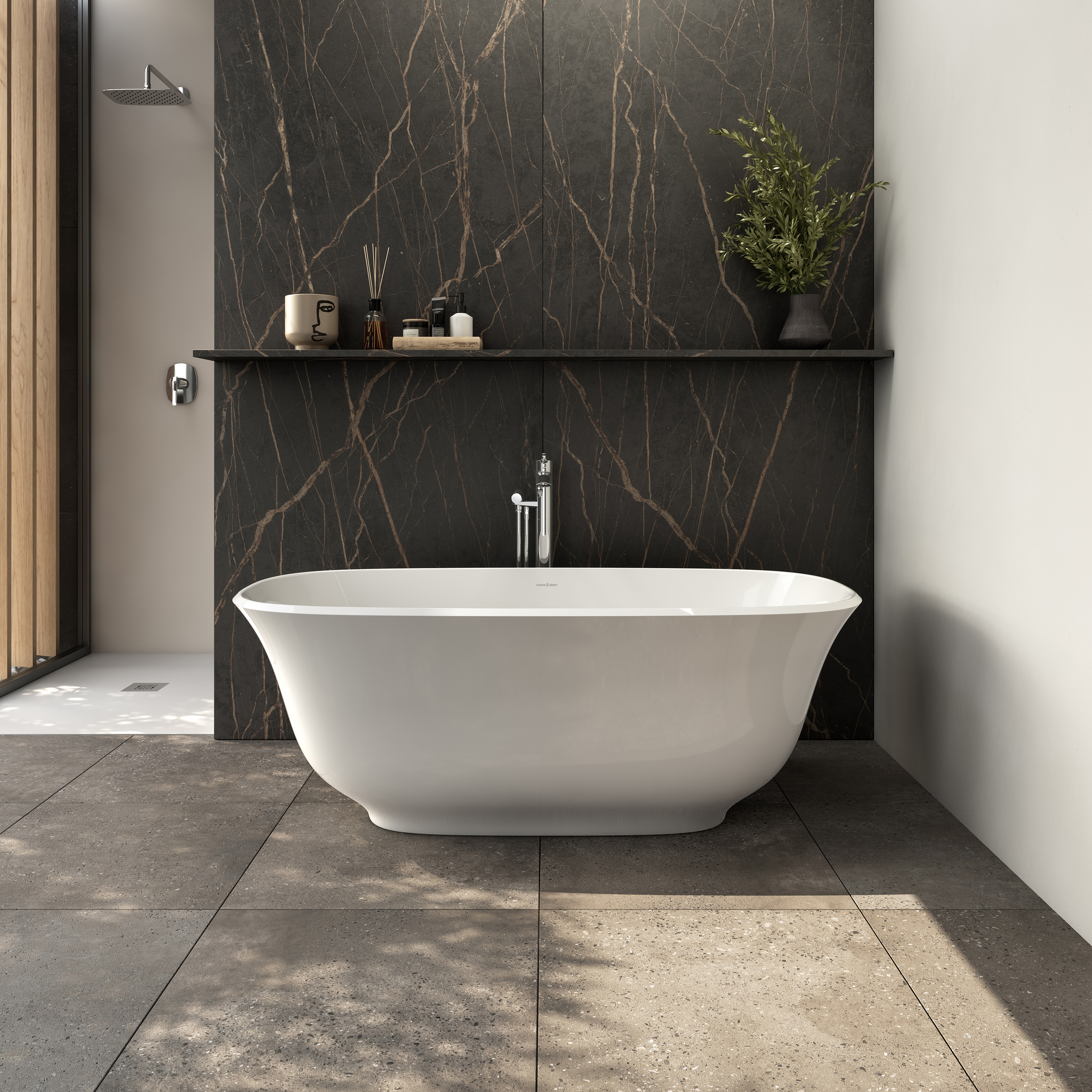 victoria + albert AMIATA freistehende Badewanne, 152x73x55cm-AMT1-N-SW-NO