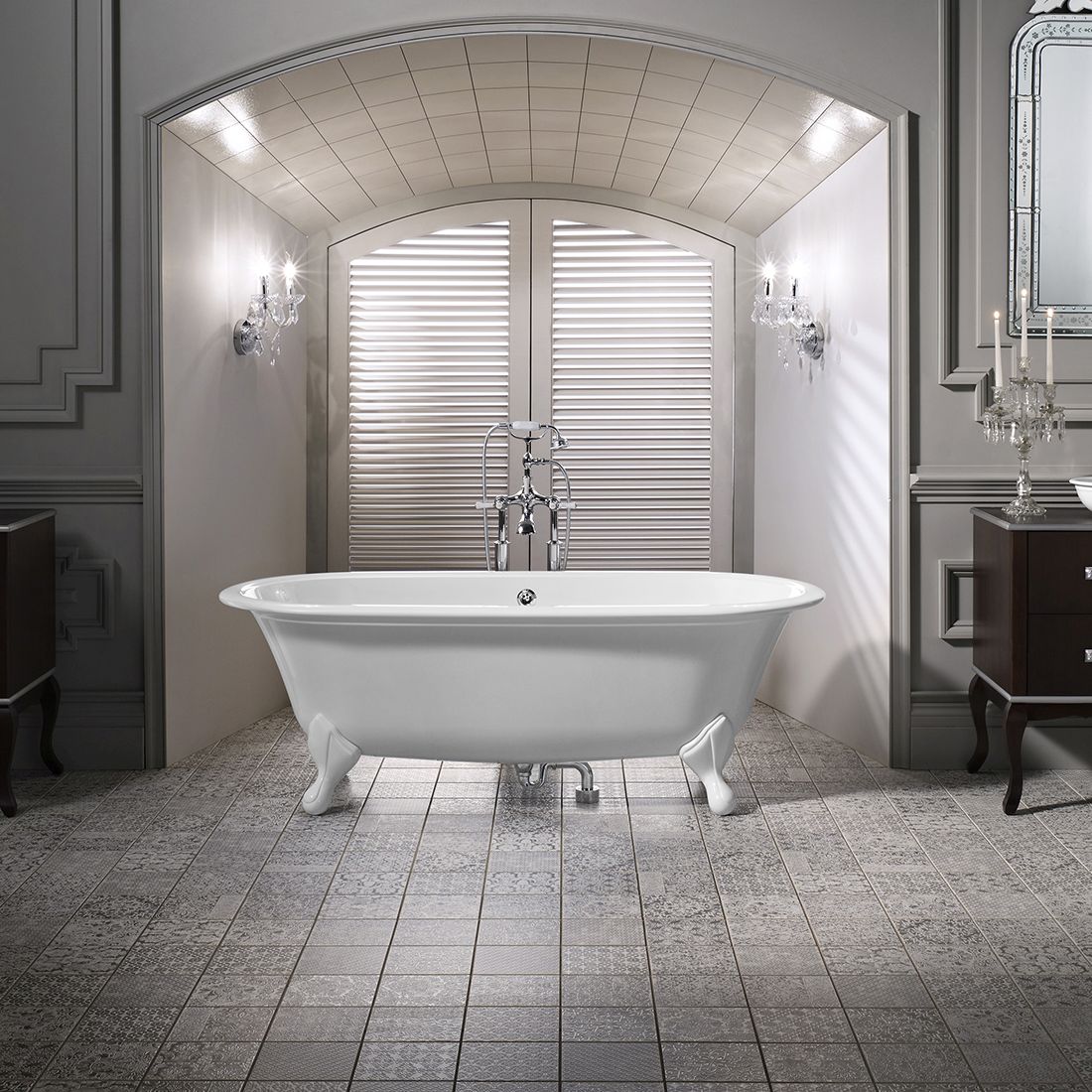 victoria + albert RADFORD freistehende Badewanne, 190,2x91x65cm, weiß glänzend - RAD-N-SW-OF+FT-RAD-SW