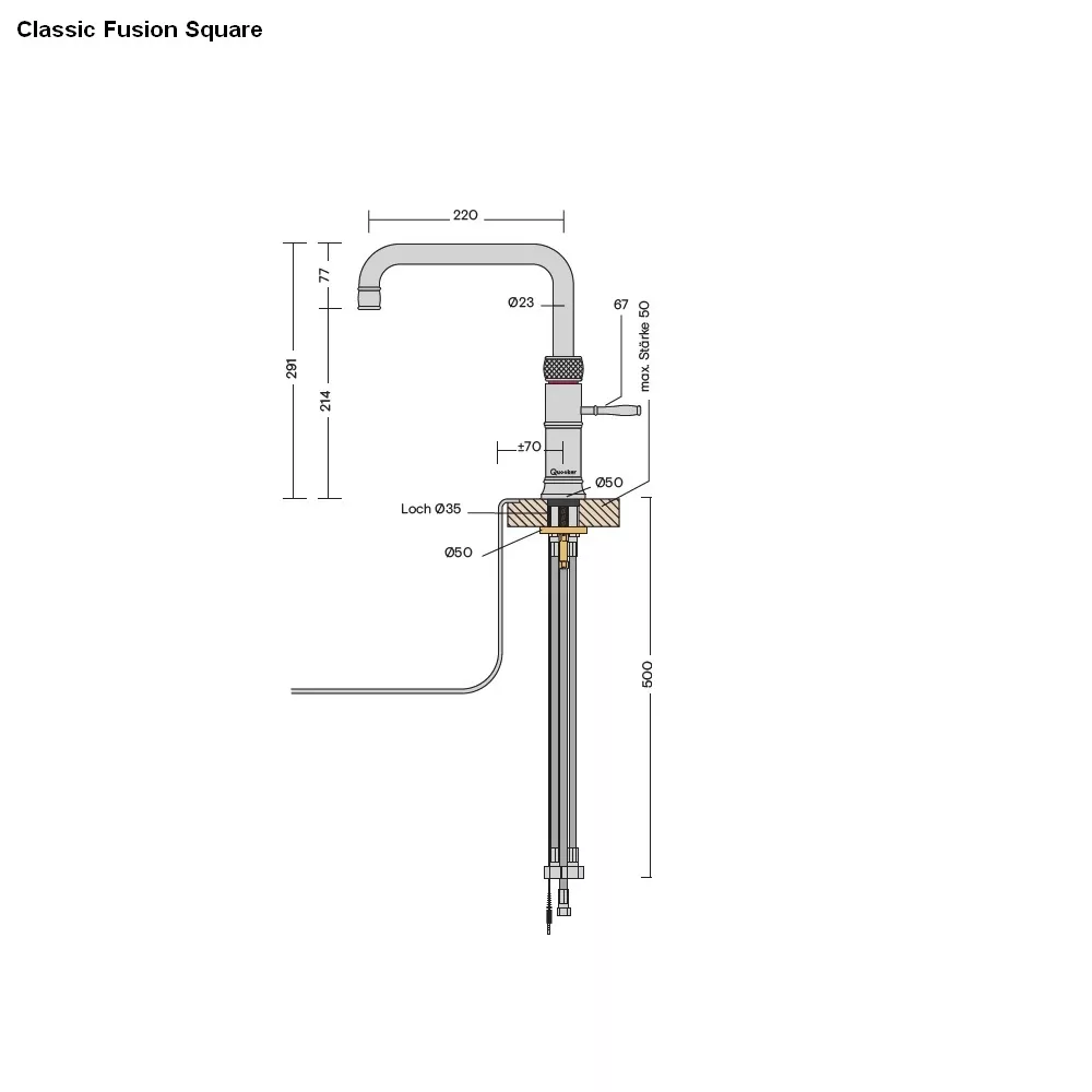 Quooker Classic Fusion Square Kalt- und Kochendwasserspender-22CFSRVSCUBE Quooker Classic Fusion Square Kalt- und Kochendwasserspender-22CFSRVSCUBE