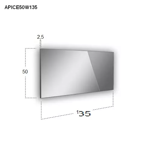 antoniolupi APICE rechteckiger LED-Spiegel, H:50cm, B:135cm, Lichtfarbe:4000K, neutralweiß-APICE50W135