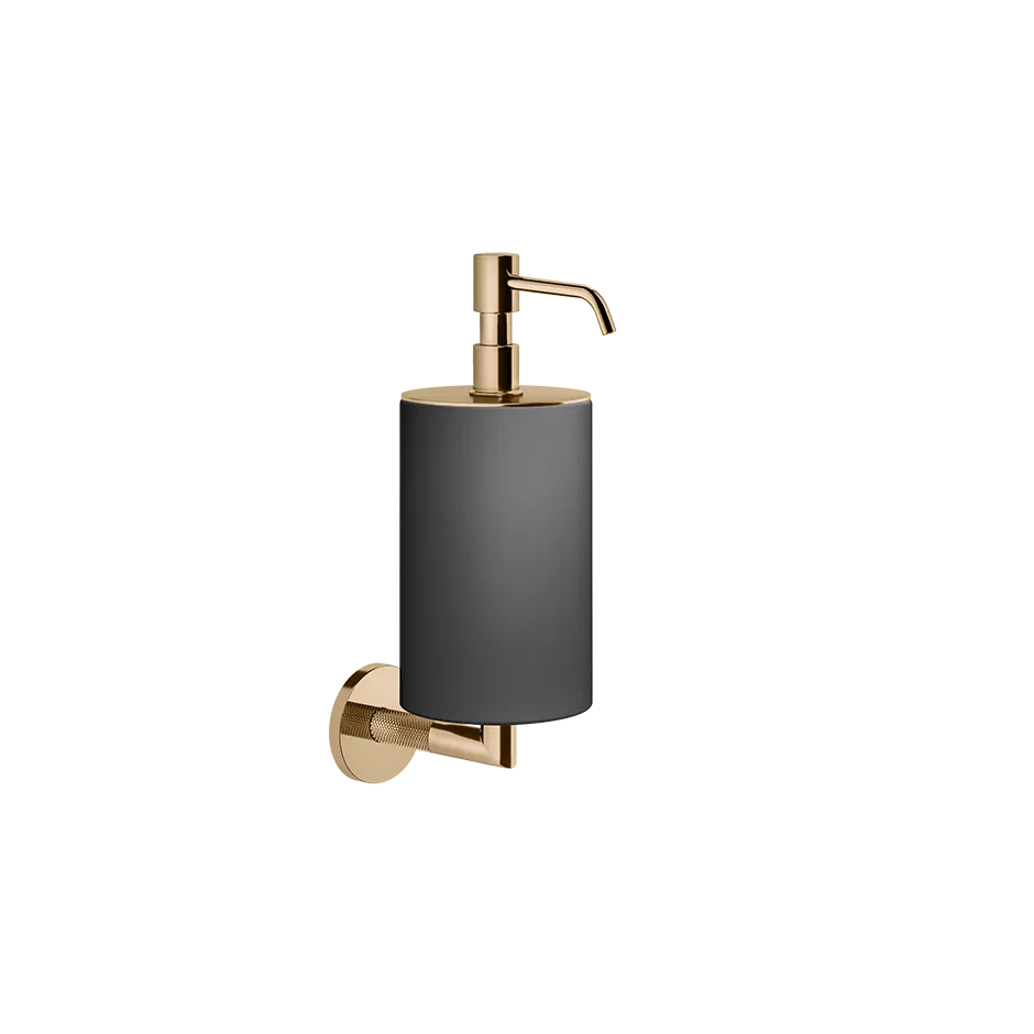 Gessi ANELLO Seifenspender zur Wandmontage, mit schwarzem Behälter, warmes bronze PVD - 63714735
