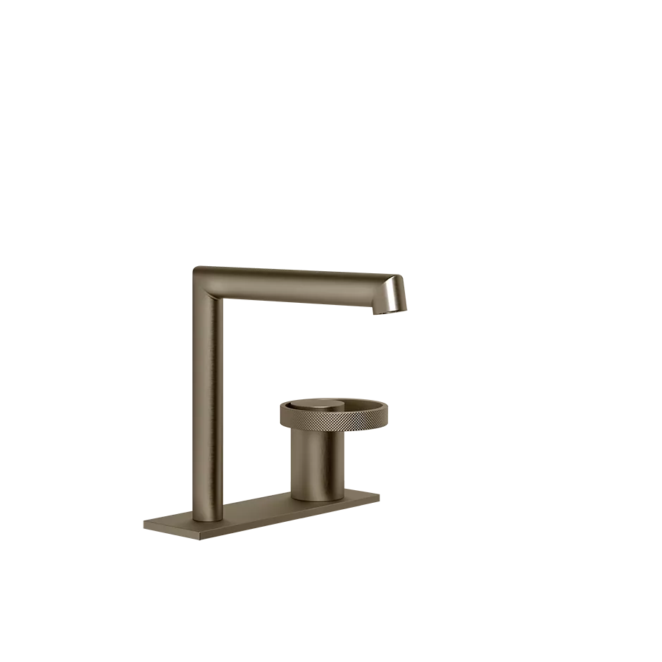 Gessi ANELLO Waschtisch-Einhebelmischer mit Auslauf und rechteckiger Platte zur Tischmontage, Ausladung: 144mm, Höhe: 162mm, ohne Ablaufgarnitur, 3/8 Anschluss, coffee bronze gebürstet PVD - 63315761