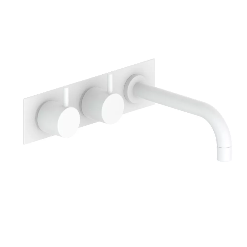 vola 613K Unterputz-Waschtisch-Zweigriffmischer, Ausladung:160mm, Hebel:25mm, weiß matt-613K-28