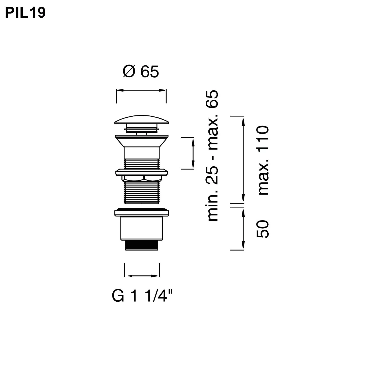 ceadesign PIL19 Ablaufventil mit Klickverschluss für Waschbecken und Bidets, edelstahl satiniert - PIL19S ceadesign PIL19 Ablaufventil mit Klickverschluss für Waschbecken und Bidets, edelstahl satiniert - PIL19S