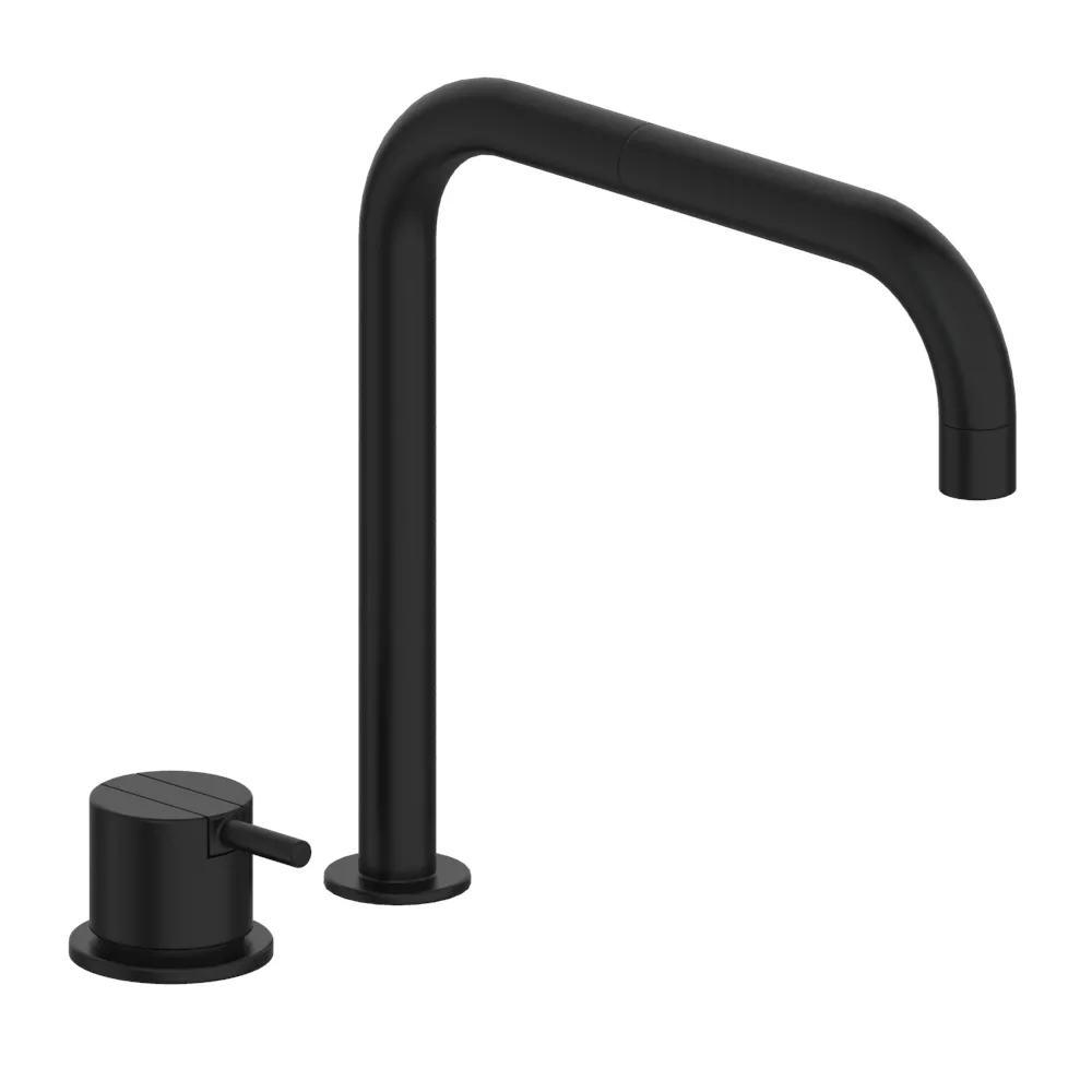 vola 590 Einhebelmischer ohne Ablaufgarnitur, Ausladung:200mm, Hebel:25mm, schwarz matt-590-27