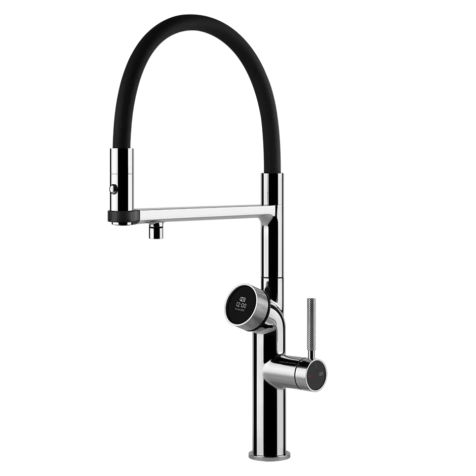 Gessi VITA GESSI Multifunktionsspender mit digitalem Wahlschalter und Semi-Pro Einhebelmischer mit schwenkbarem Auslauf, zu kombinieren mit Kühleinheit 60802 und/oder Heißwassereinheit 60806, chrom - 60722031