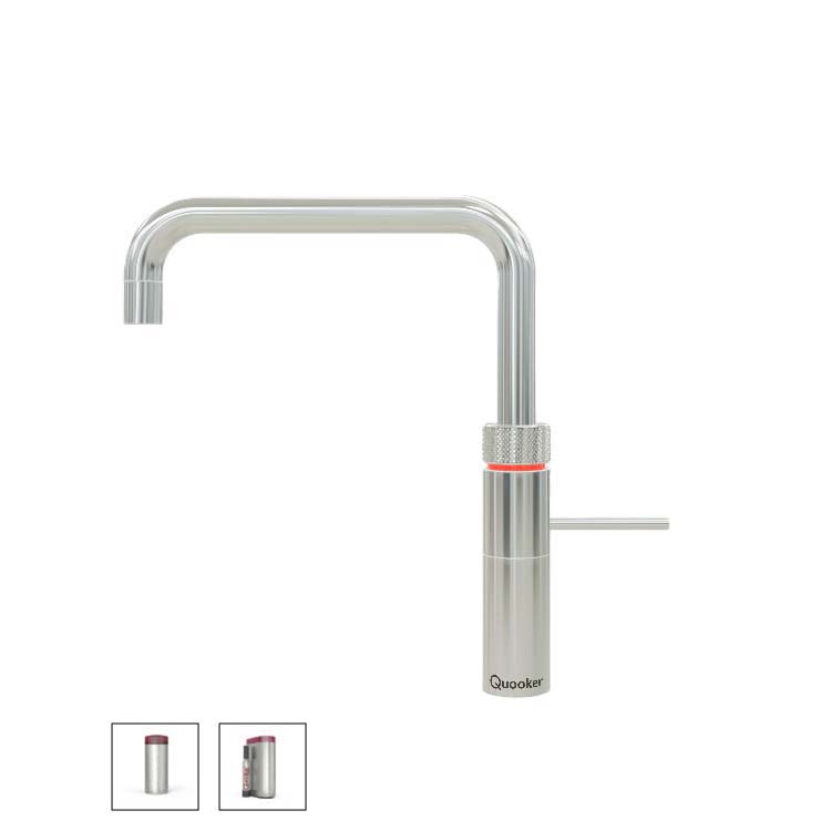 Quooker COMBI+ Fusion Square Kalt-und Kochendwasserspender (CUBE) für Warm+Kaltwasseranschluss, chrom-22+FSCHRCUBE