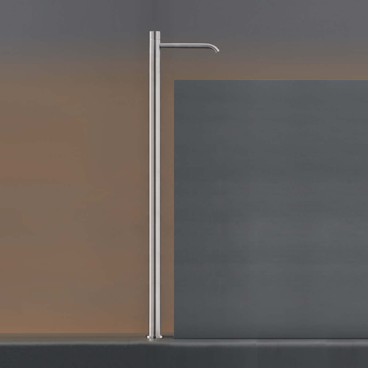 cea MIL 020 freistehende, berührungslose Waschtischarmatur mit Temperaturregulierung, H:1105mm, edelstahl satiniert-MIL020S