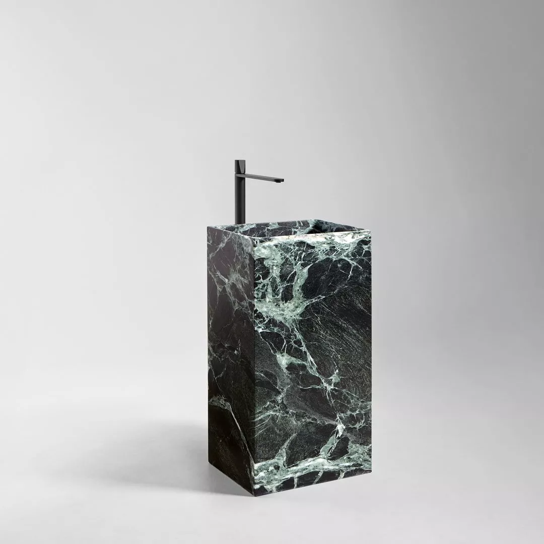 antoniolupi FUSTO freistehendes Waschbecken aus Naturstein, 45x35x85cm, verde alpi-FUSTO185-VERDEALPI