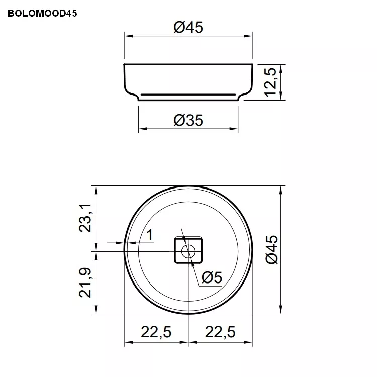 antoniolupi BOLOMOOD rundes Aufsatzbecken, D:45cm, weiß matt-BOLOMOOD45