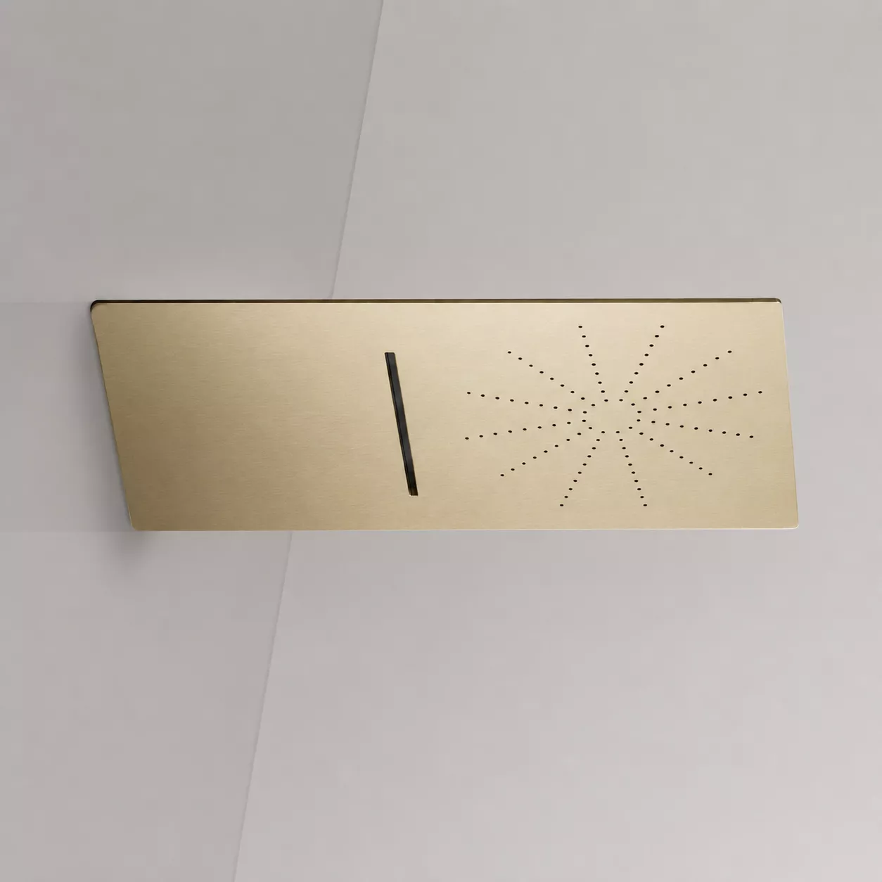 cea FRE294 2-Wege-Kopfbrause mit Regenstrahl und Wasserfallstrahl, Breite: 30cm, Tiefe: 55cm, light gold satiniert - FRE294XS cea FRE294 2-Wege-Kopfbrause mit Regenstrahl und Wasserfallstrahl, Breite: 30cm, Tiefe: 55cm, light gold satiniert - FRE294XS
