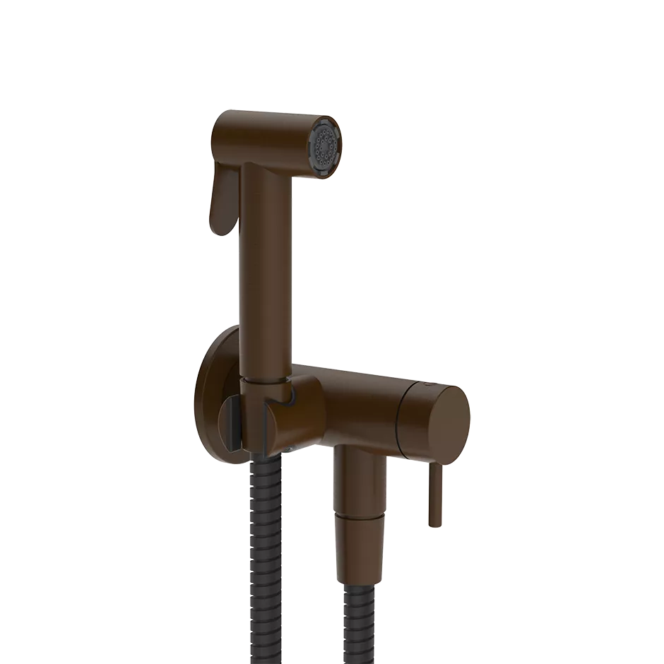 Gessi ANELLO Hygiene-Shut-Off-Handbrause zur Wandmontage, 1-Strahl, mit Einhebelmischer, Brausehalter inklusive Kaltwasserabsperrung und Wandanschlussbogen, 1/2 Anschluss, dunkles bronze - 45227845 Gessi ANELLO Hygiene-Shut-Off-Handbrause zur Wandmontage, 1-Strahl, mit Einhebelmischer, Brausehalter inklusive Kaltwasserabsperrung und Wandanschlussbogen, 1/2 Anschluss, dunkles bronze - 45227845