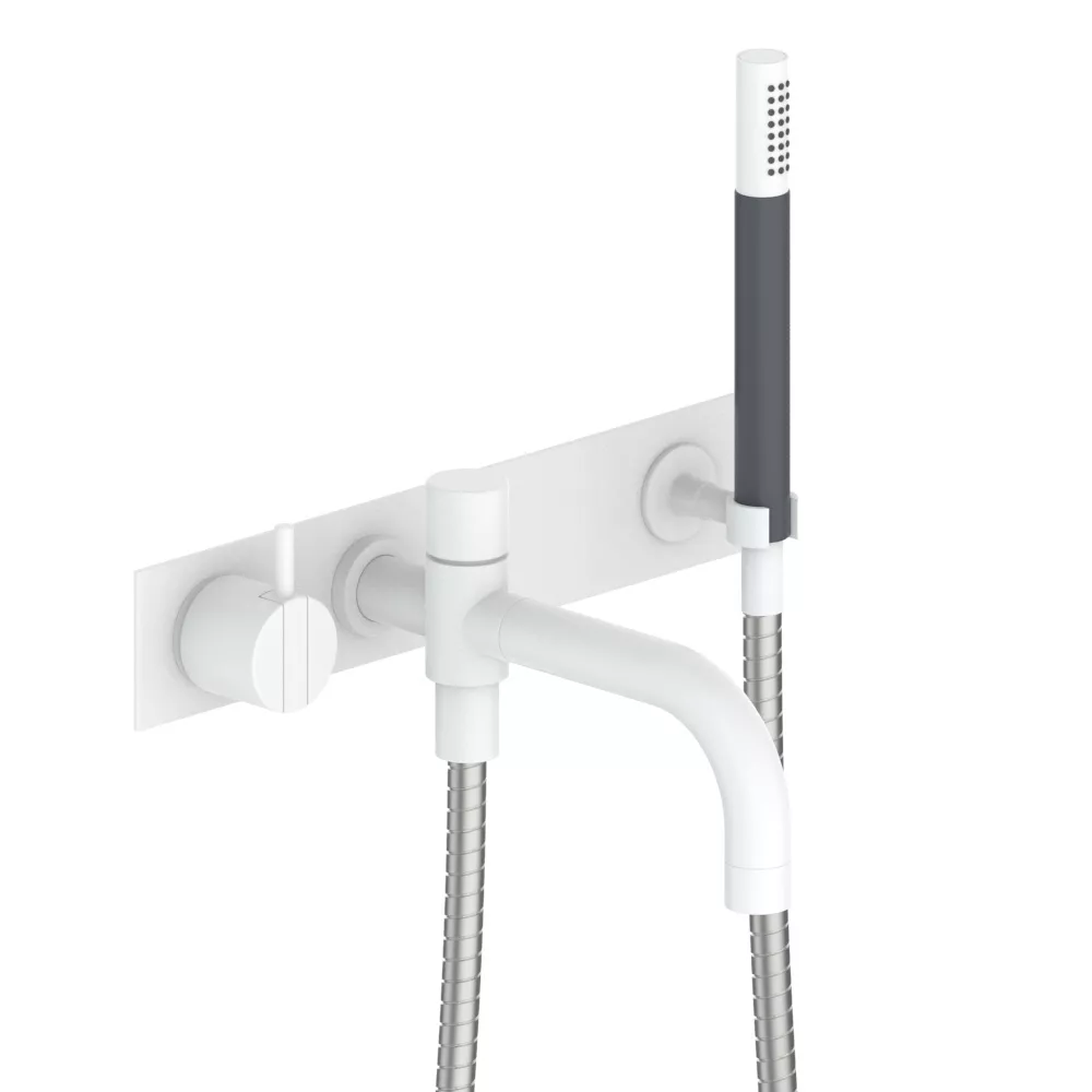vola 2143DT8 Unterputz-Wannen-Einhebelmischer, Ausladung:200mm, Hebel:25mm, weiß matt-2143DT8-28