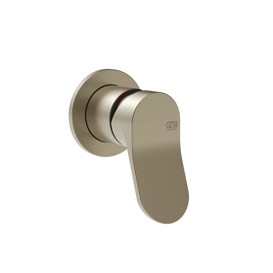 Gessi VIA MERAVIGLI Fertigmontageset für Waschtisch/Wanne/Dusch-Einhebelmischer zur Wandmontage, 1-Weg, für separaten Auslauf, mit runder Rosette und flachem gebogenen Hebel, Finox Optik - 56109149 Gessi VIA MERAVIGLI Fertigmontageset für Waschtisch/Wanne/Dusch-Einhebelmischer zur Wandmontage, 1-Weg, für separaten Auslauf, mit runder Rosette und flachem gebogenen Hebel, Finox Optik - 56109149