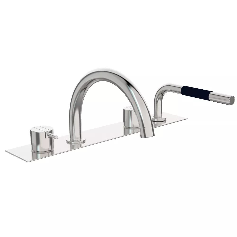 vola BK12 Wannen-Einhebelmischer mit Brause für Fliesenbank, Ausladung:200mm, Hebel:25mm, chrom-BK12-16