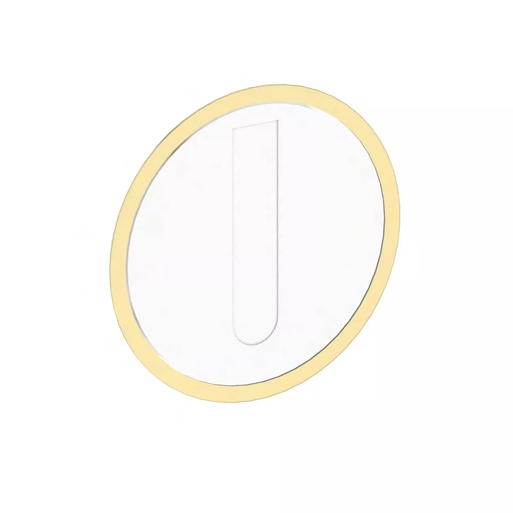 vola RS2/W Unterputz-Papierspender, Durchmesser:286mm, für ca. 80-100 Tücher, offener Festbehälter, inklusive Einbauteil, weiß/messing poliert - RS2/W-19 vola RS2/W Unterputz-Papierspender, Durchmesser:286mm, für ca. 80-100 Tücher, offener Festbehälter, inklusive Einbauteil, weiß/messing poliert - RS2/W-19