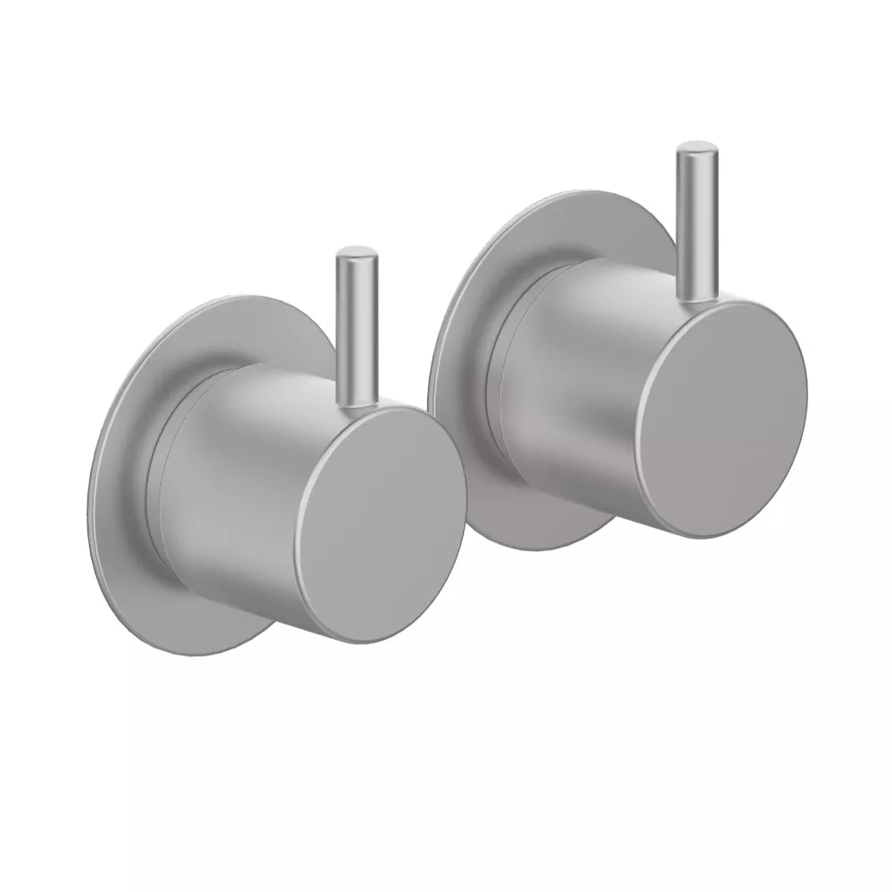 vola S40 Unterputz-Doppel-Absperrventil 1/2”, Hebel:25mm, edelstahl-S40-40