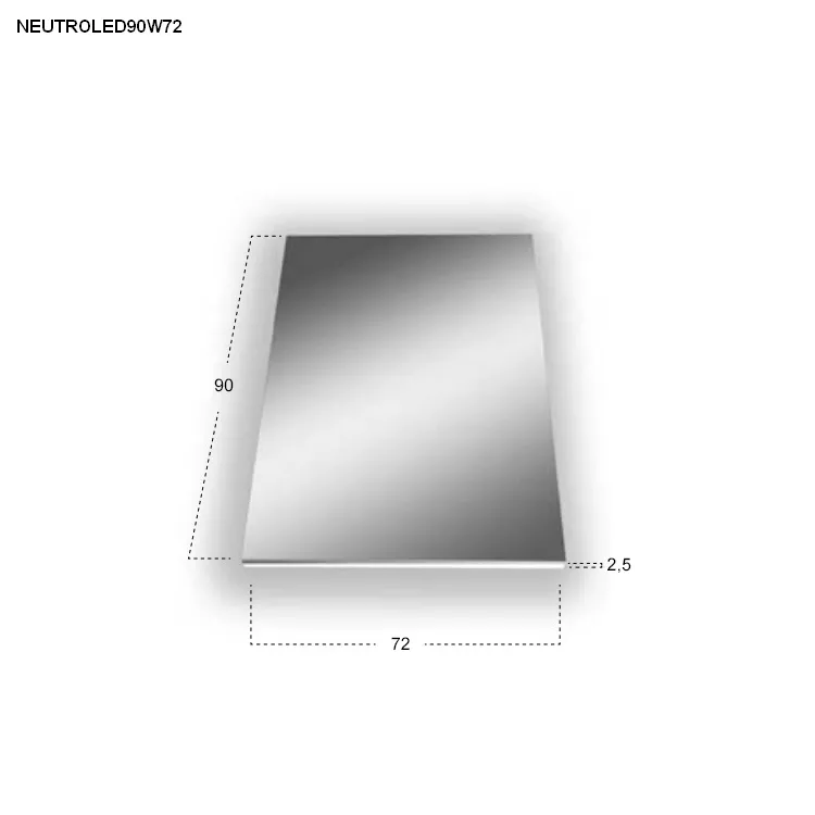 antoniolupi NEUTROLED rechteckiger LED-Spiegel, H:90cm, B:72cm, Lichtfarbe:4000K, neutralweiß-NEUTROLED90W72