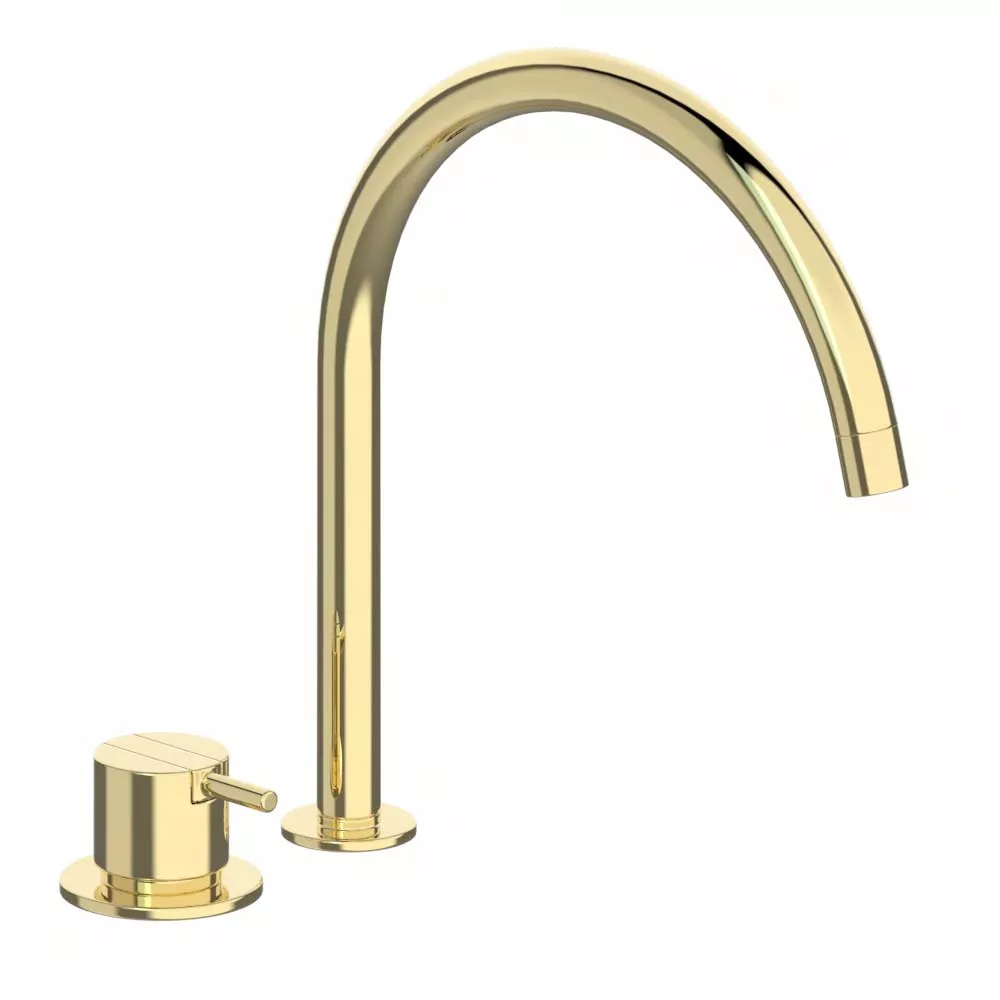 vola 590H Einhebelmischer ohne Ablaufgarnitur, Ausladung:230mm, Hebel:25mm, messing poliert-590H-19