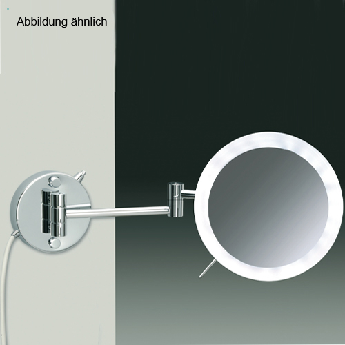 WINDISCH 99650/2 LED-Wand-Kosmetikspiegel mit Schalter 2-armig, gold/3-fach/Direkt-99650/2O3XD