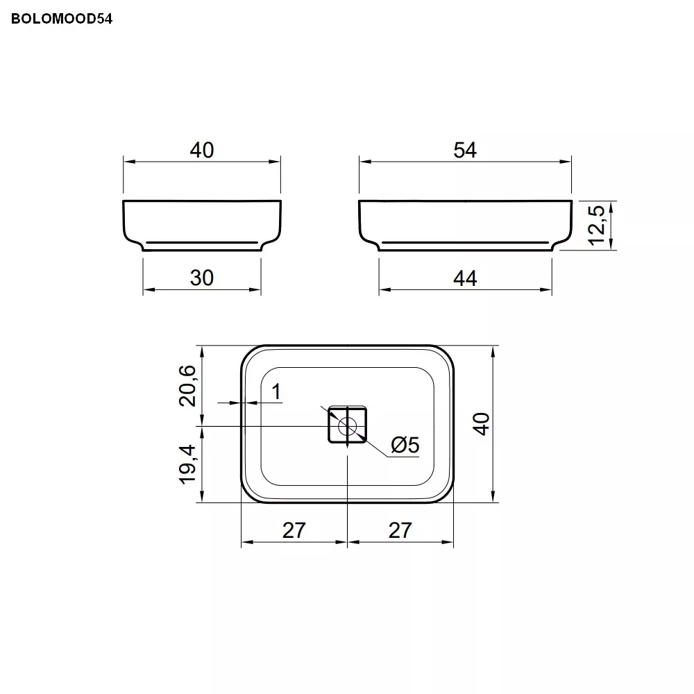 antoniolupi BOLOMOOD rechteckiges Aufsatzbecken aus Flumood®, 54x40cm, weiß matt-BOLOMOOD54-2