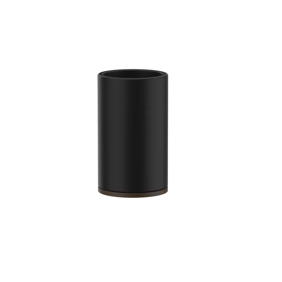 Gessi ANELLO Becherhalter mit schwarzem Becher, Standversion, dunkles bronze - 58532845 Gessi ANELLO Becherhalter mit schwarzem Becher, Standversion, dunkles bronze - 58532845