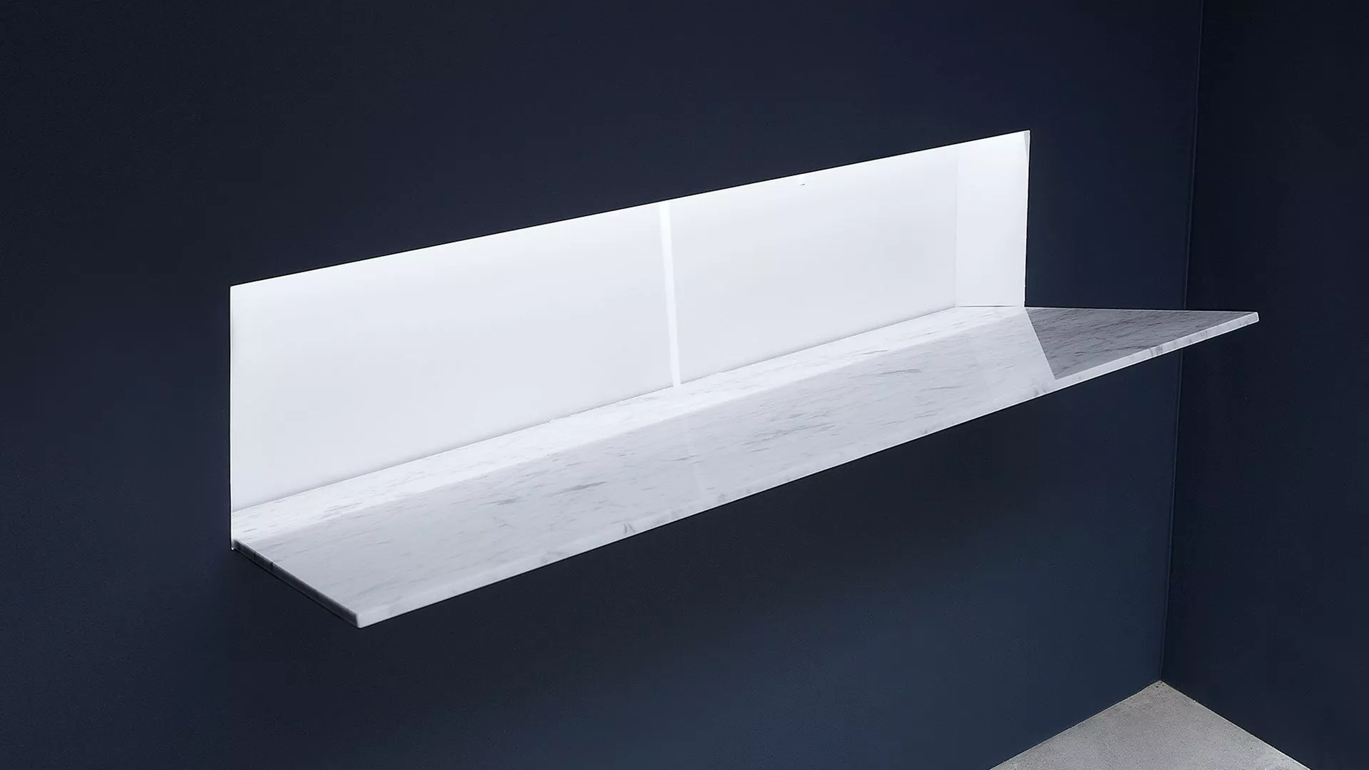 antoniolupi BATTIGIA Wandeinbaubecken mit Marmorplatte, B:180cm, mit LED-Beleuchtung, bianco cararra-BATTIGIA180MLMC
