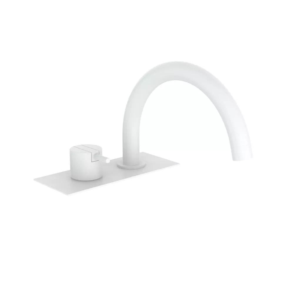 vola BK7 Wannen-Einhebelmischer für Fliesenbank, Ausladung:200mm, Hebel:25mm, weiß matt-BK7-28