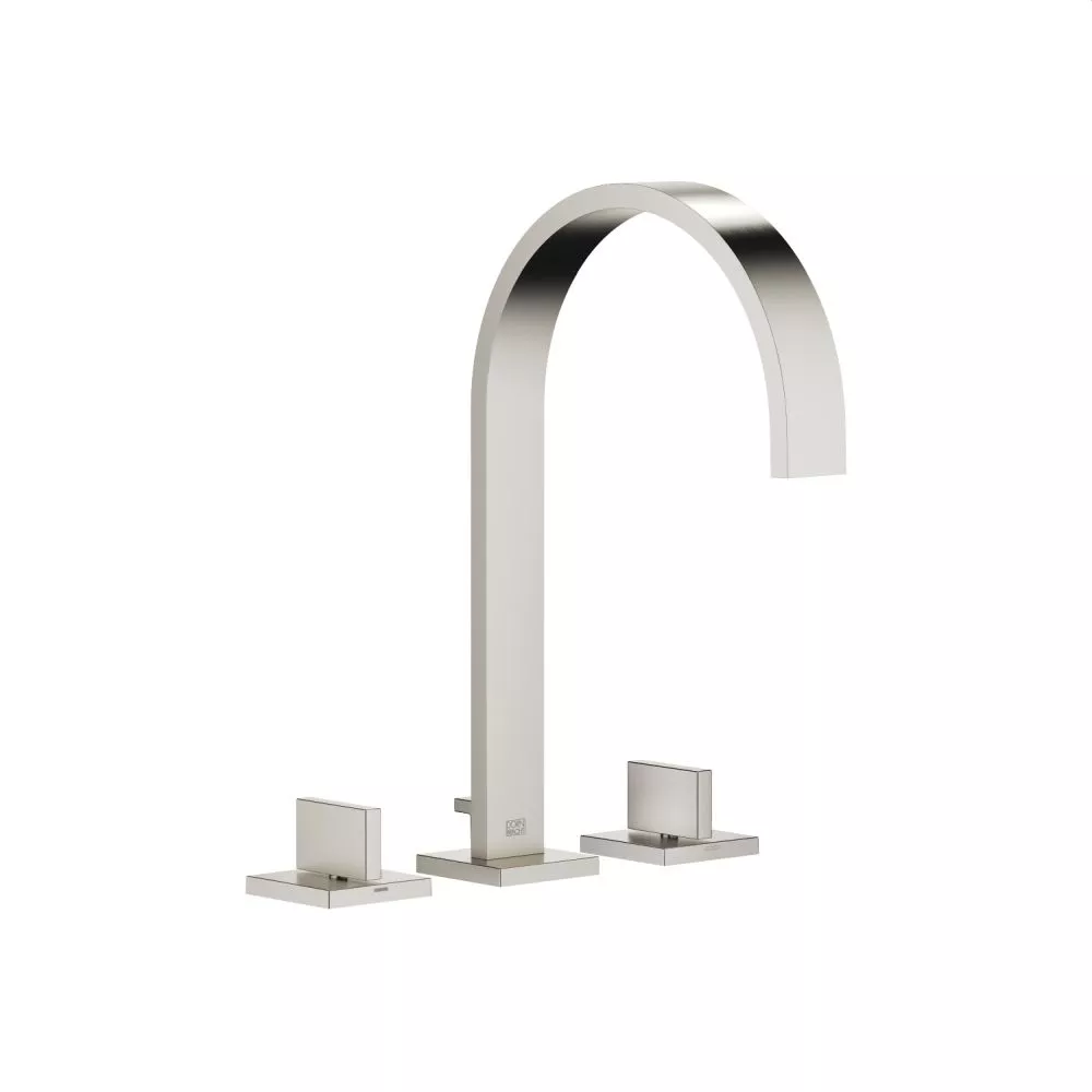 Dornbracht MEM Waschtisch-Dreilochbatterie mit Ablaufgarnitur, platin matt-20715782-06