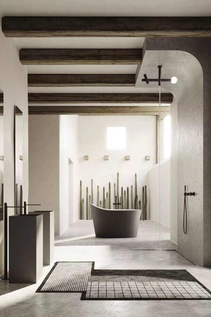 antoniolupi MASTELLO Sitzbadewanne aus Flumood®, Breite: 135cm, Tiefe: 75cm, Höhe: 87cm, innen weiß matt, außen lackiert nach antoniolupi Farbkarte-MASTELLO-5-DIV