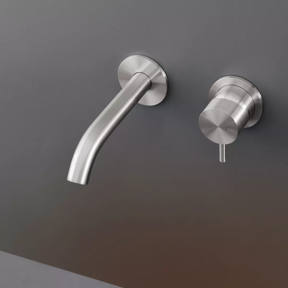 cea MIL 141 Wand-Waschtisch-Eingriffmischer, Ausladung: 155mm, edelstahl satiniert - MIL141S