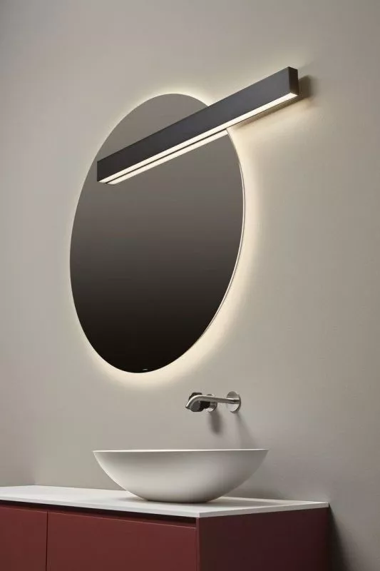 antoniolupi CIRCUS runder LED-Spiegel mit LUCENTE-Leuchte, Durchmesser: 90cm, Version rechts, Lichtfarbe: 3000K, warmweiß-CIRCUS190W-DX-3000