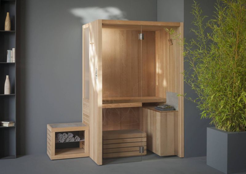 effe NATURAL S Sauna, B:140cm, H:214cm, T:105cm, thermisch behandeltes Espenholz-NT10000001
